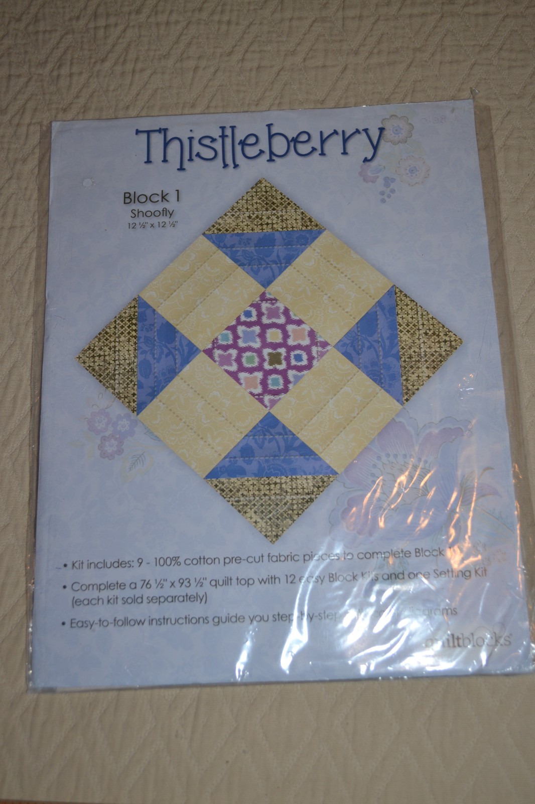 Lot of 4 Jo-Ann Quilt block of the Month 2014 Thistleberry, Blocks 1, 3, 6, 9