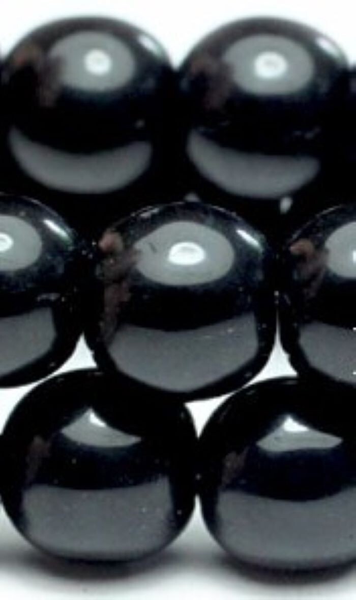 4mm, Opaque Black, 25 Round Druk, (duk31)