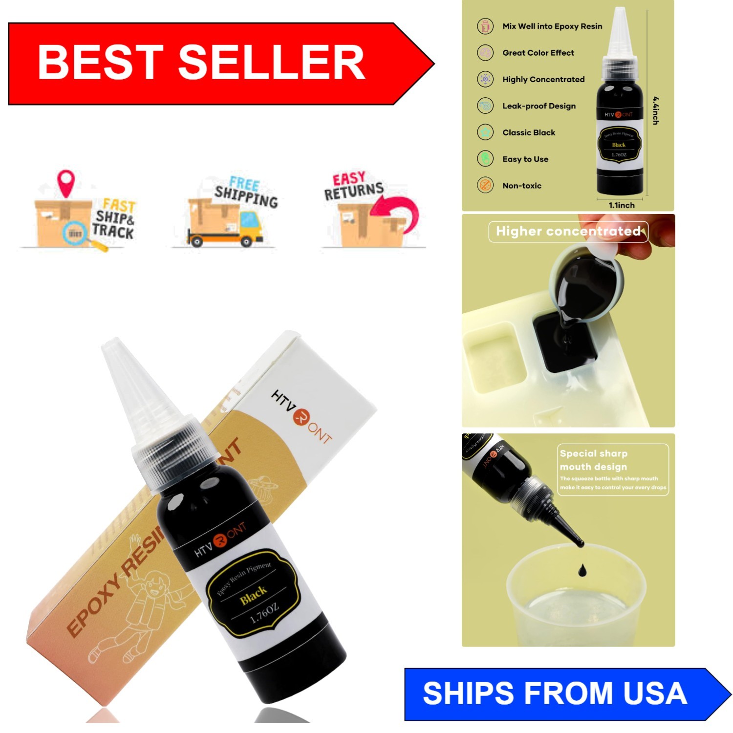 Highly Concentrated Black Resin Pigment Paste – 1.76oz for Vibrant Creations