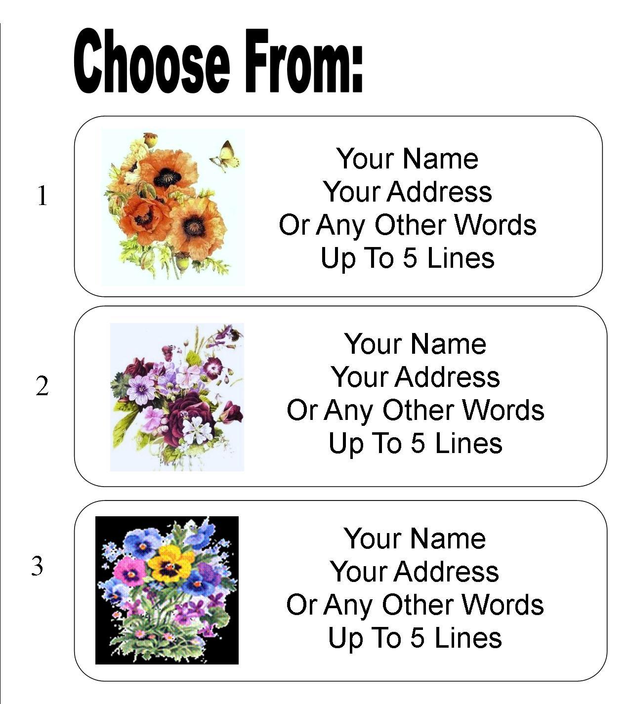 30 Flower Bouquet Personalized Address Labels