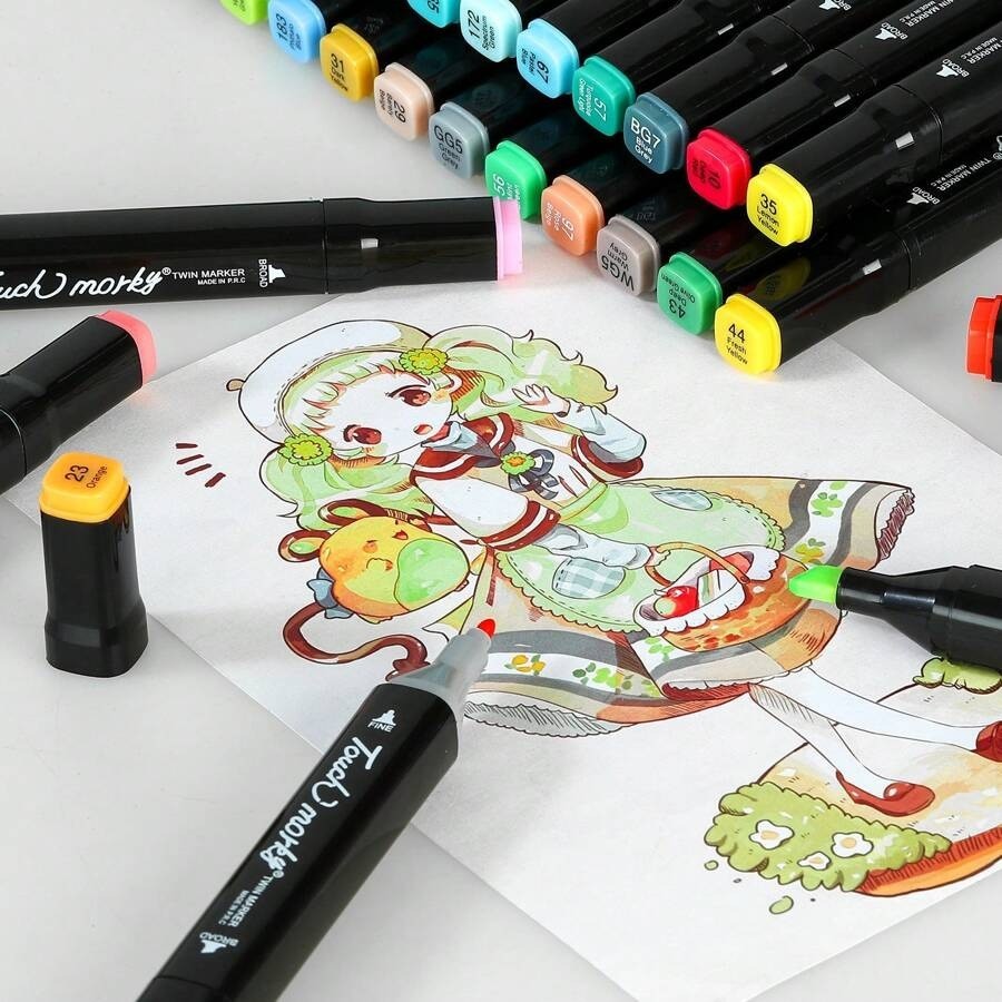 40-168 Colors Alcohol Markers Set | Dual Tip Professional Art Sketch Pens