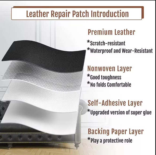 Self-Adhesive Leather-Repair-Patch Repair-Patch Refinisher-Cuttable Leather Sofa