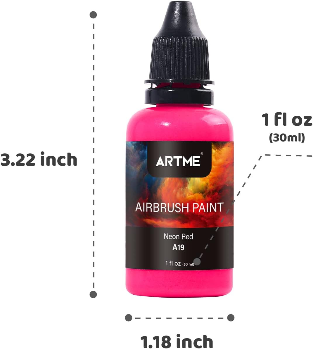 24 Colors Airbrush Paint Set Include Metallic and Neon Colors, Opaque & Water Ba