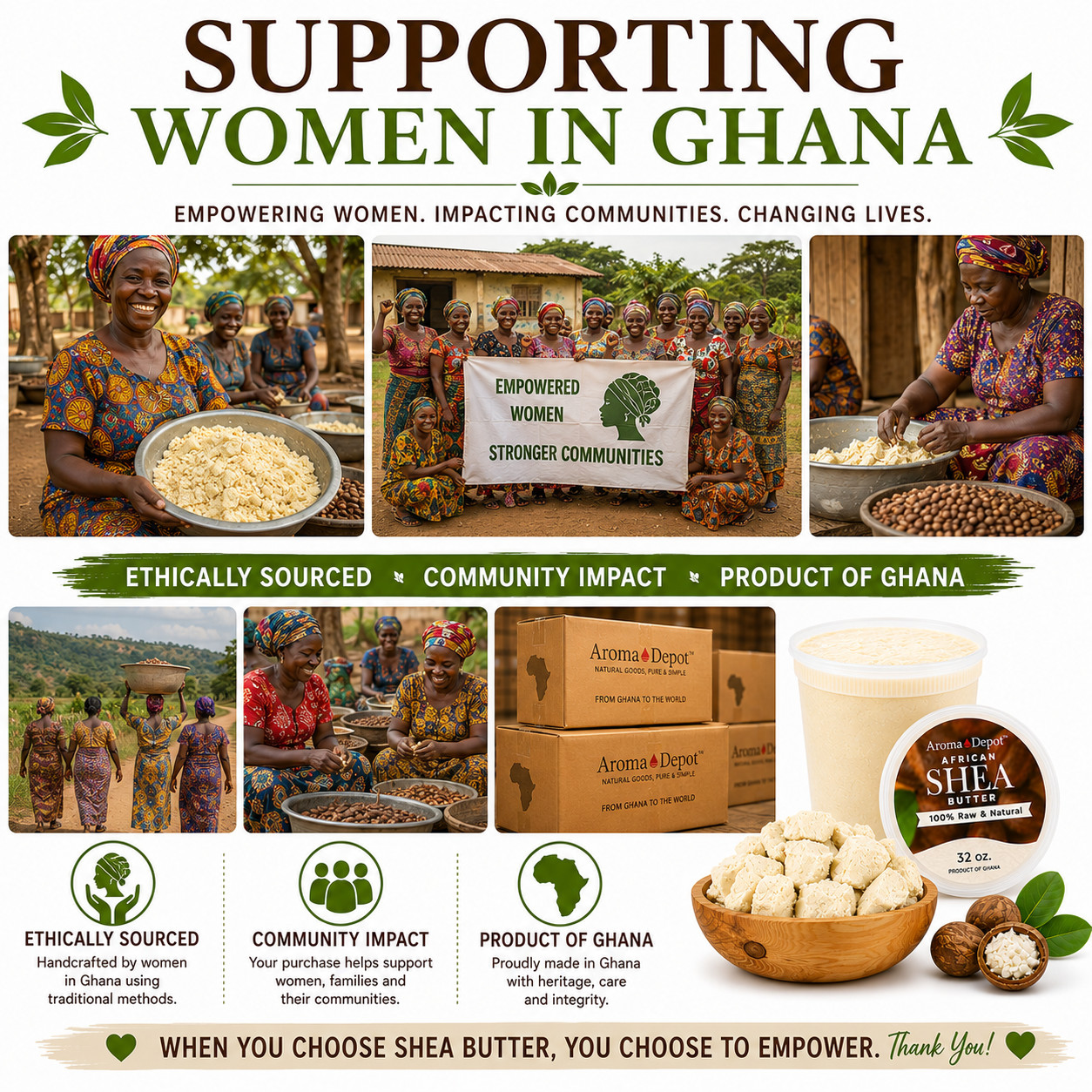 African Shea Butter 32 oz Ivory Raw Unrefined 100% Natural Product of Ghana