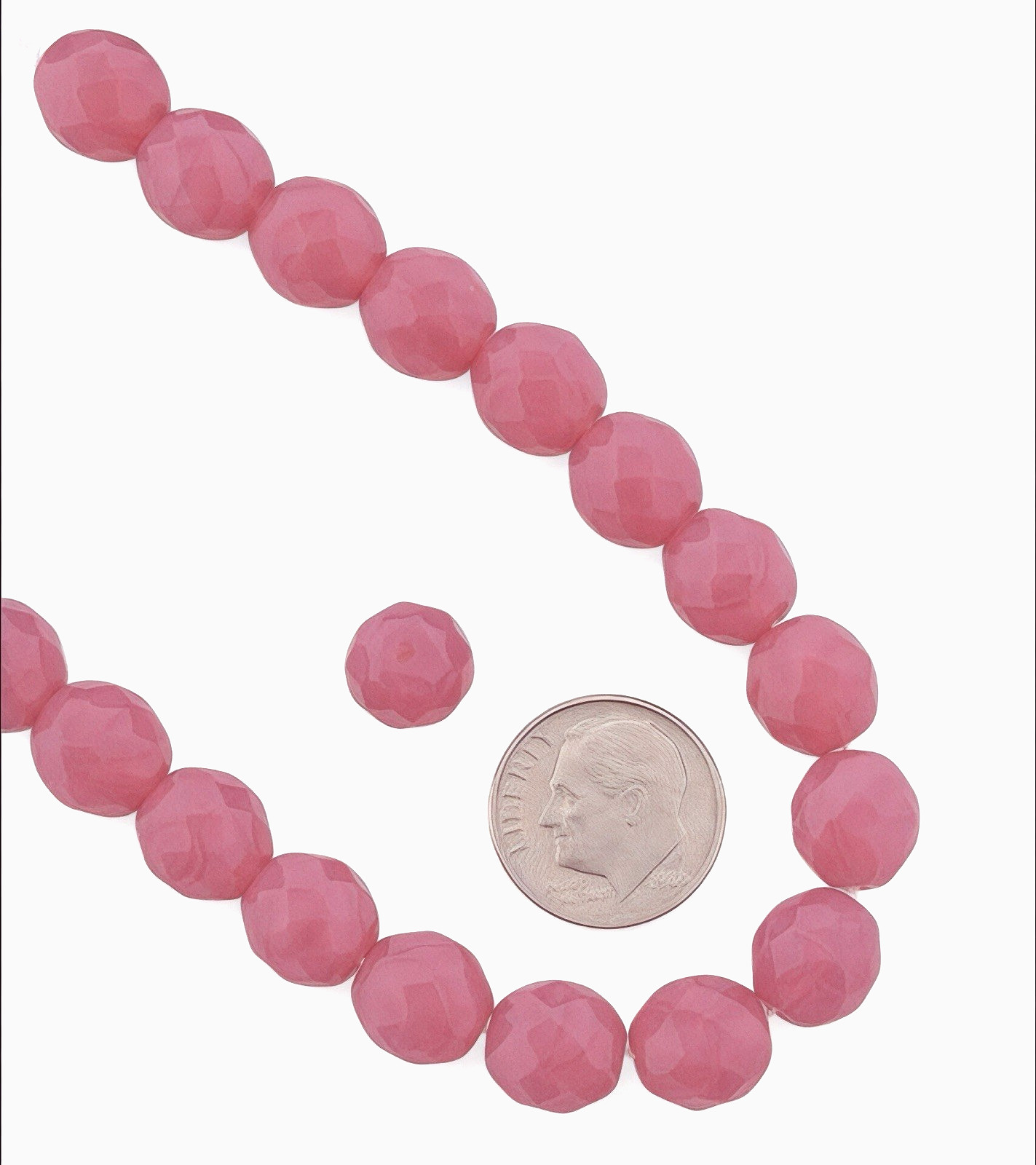 20 pcs Opal Pink Czech Fire Polished Glass Jewelry Beads 10mm Preciosa Ornella