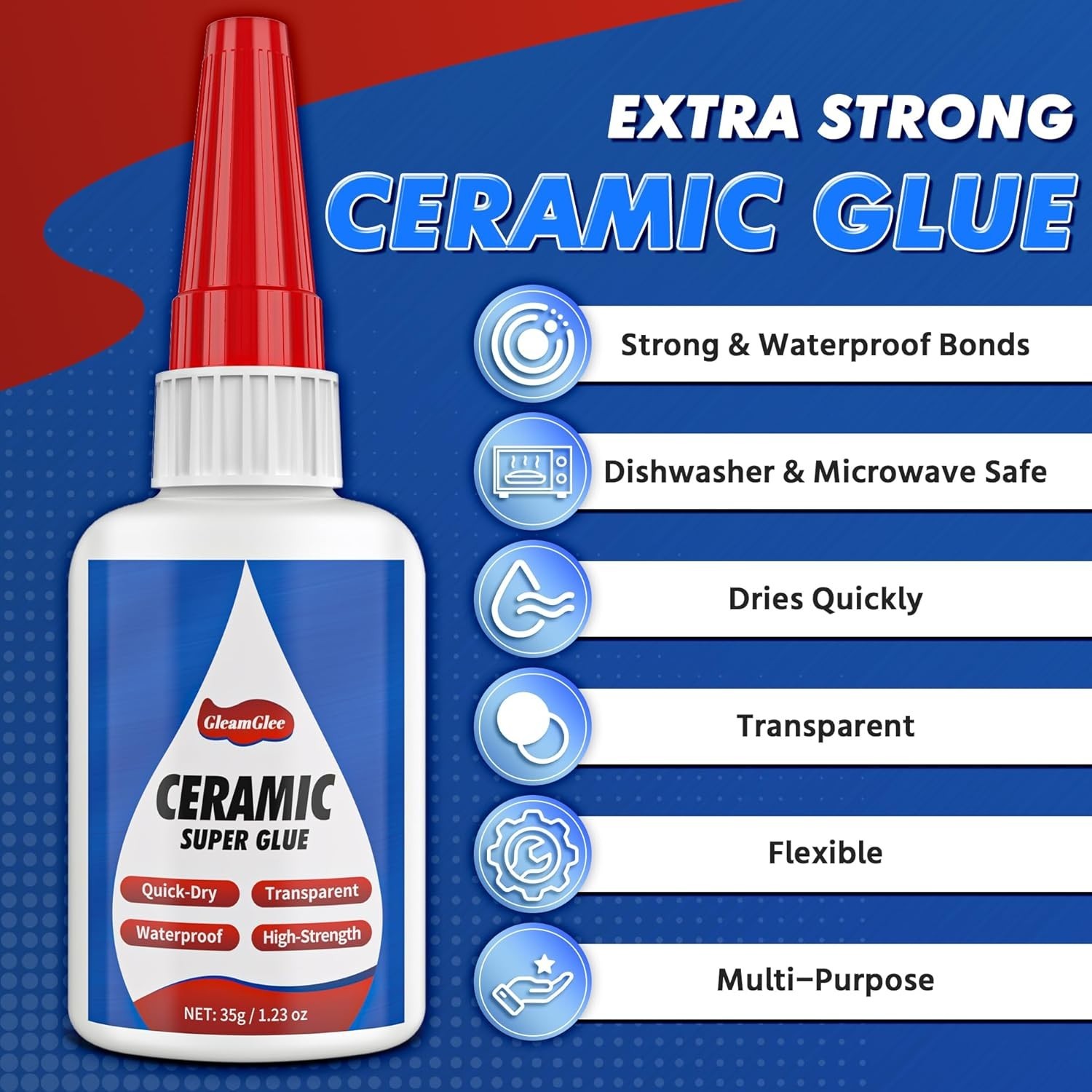 Food Grade, Fast-Drying Super Glue for Ceramic & Porcelain Repairs – 36.5ml