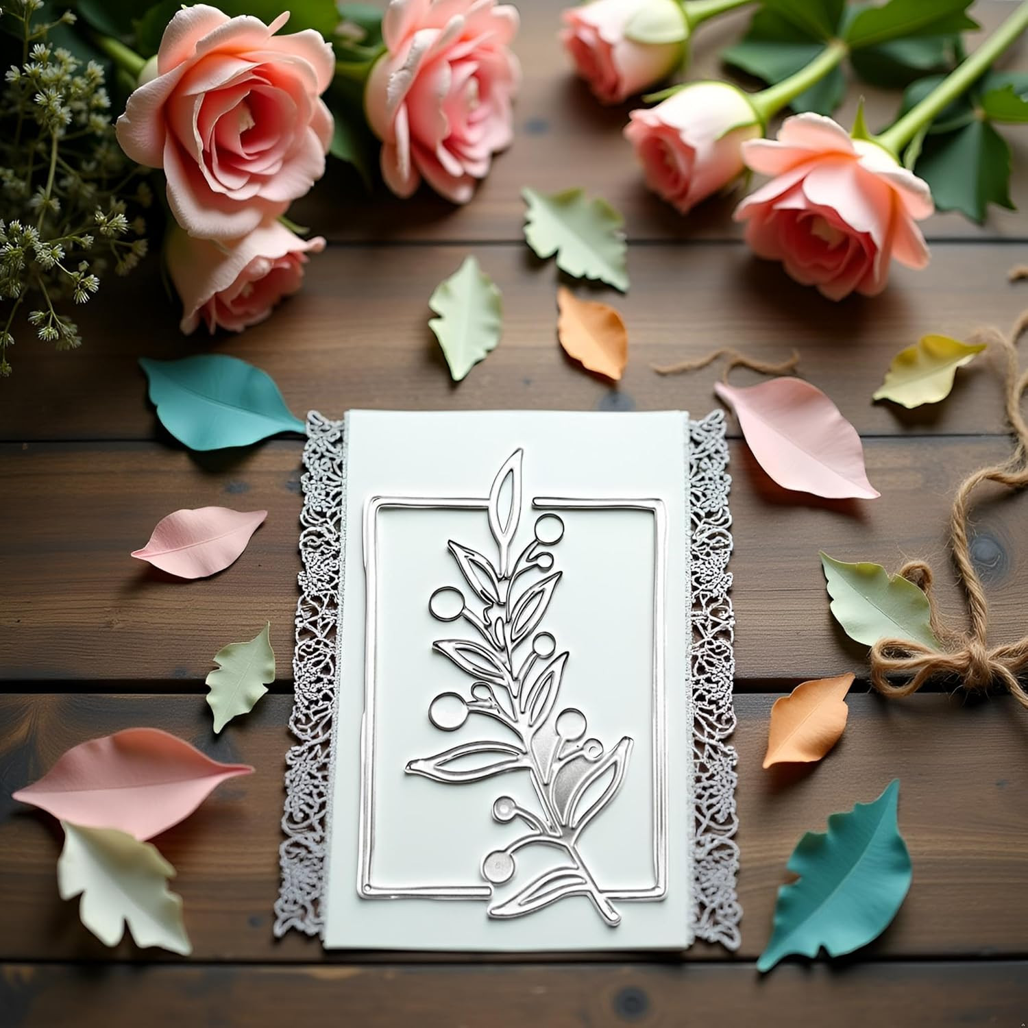 Tree Metal Die Cuts Flower Lace Border Carbon Steel Cutting Dies for Paper Craft