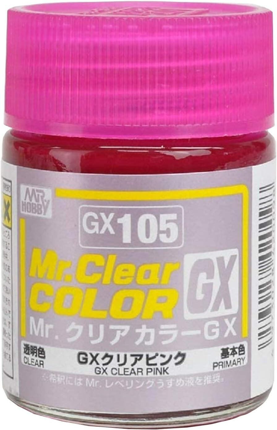 Mr. Hobby GX105 Mr. Clear Color GX Clear Pink Lacquer Paint 18ml – US