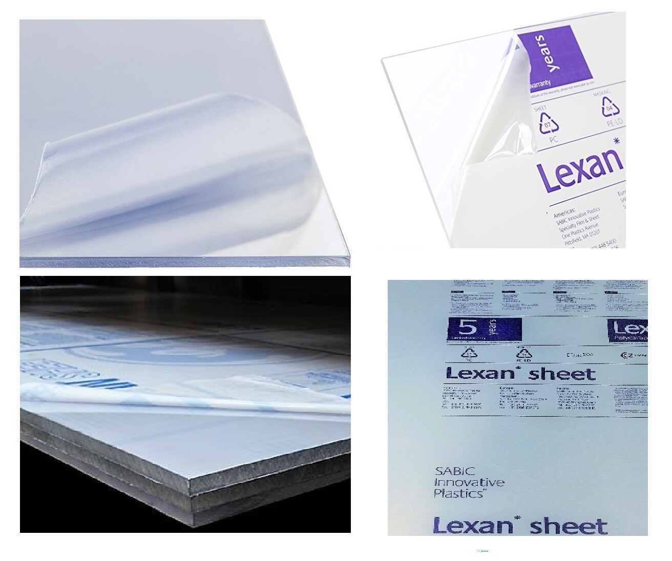 Lexan Polycarbonate 9034 Clear Plastic Unbreakable Film-Masked Replacement Sheet