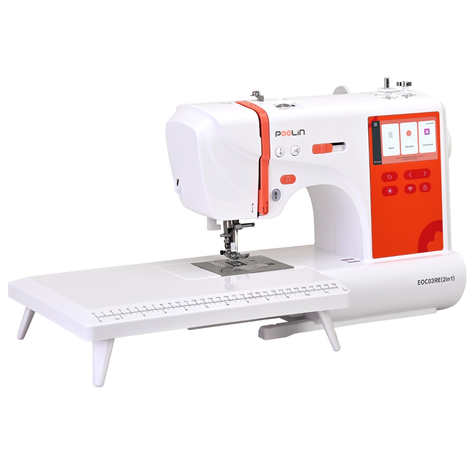 POOLIN EOC03RE(2in1) Sewing and Embroidery Machine Computerized With SOFTWARE.