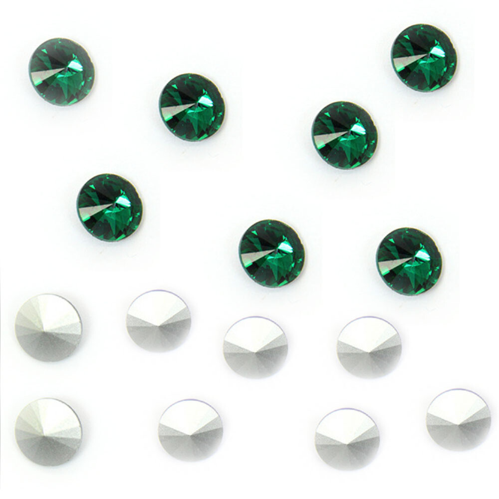 144PCS Point Back Crystals Rhinestone Rivoli Fancy Glass Stones 6mm-18mm Varies
