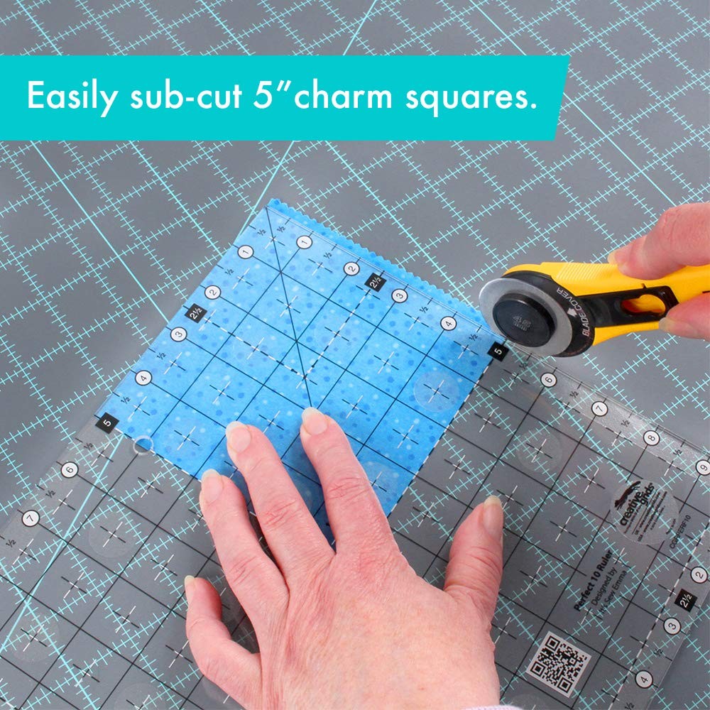 Creative Grids Perfect 10 Quilting Ruler Cgrperf10 Made In Usa 10In X 10In
