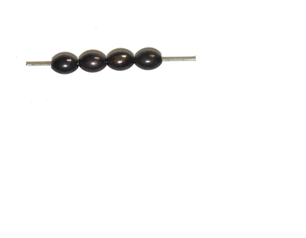 8mm Small Oval Melon Gunmetal Gray Metalized Metallic Beads