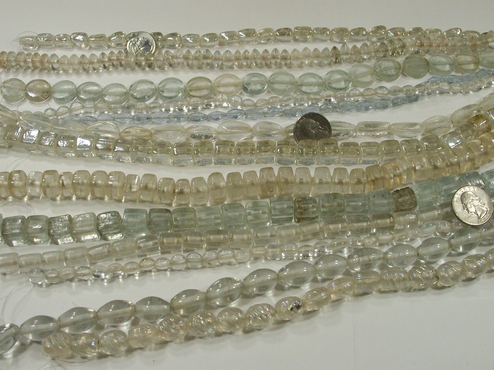 13 Strands (15″) Assorted Styles Clear India Handmade Lampwork Beads (OLV-2) ⭐