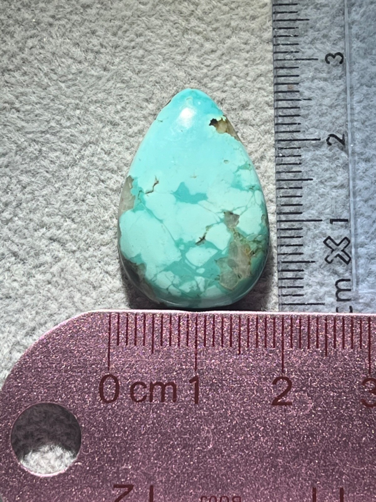 Blue Moon Turquoise 20.85 ctw Pear tear drop Cabochon. Tonopah, Nevada USA mined