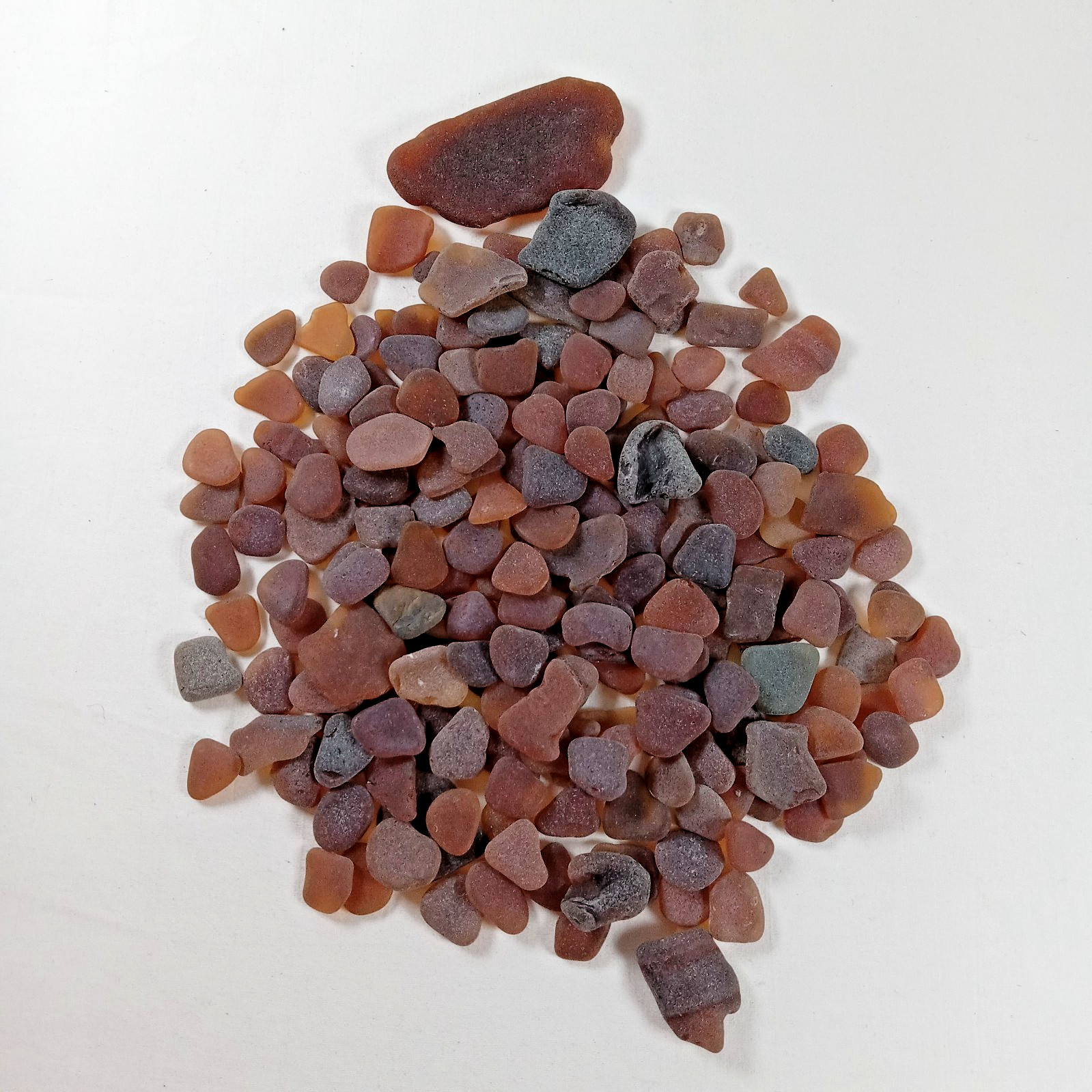 Brown tone beach glass tumbled approximately 12 oz less than 1″ jewelry making