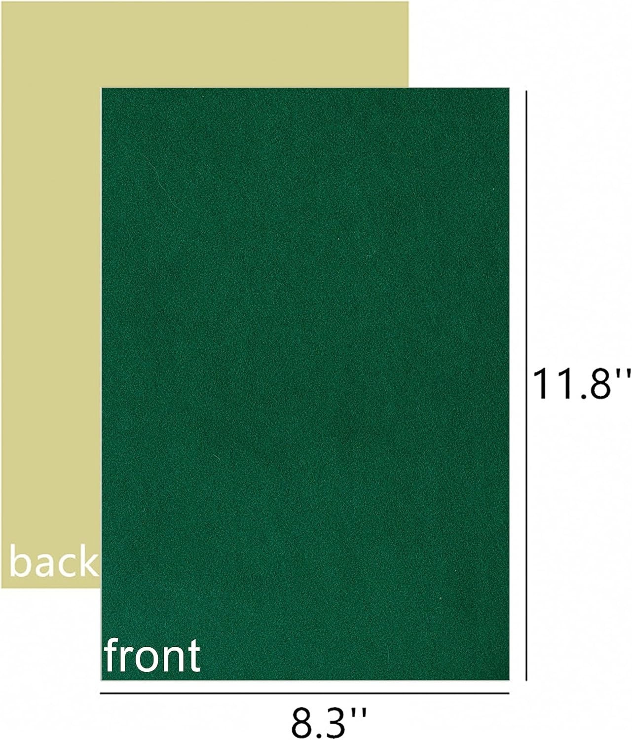 Eco-Friendly Self-Adhesive Felt Sheets, 3-Pack A4 Green Velvet for DIY Projects