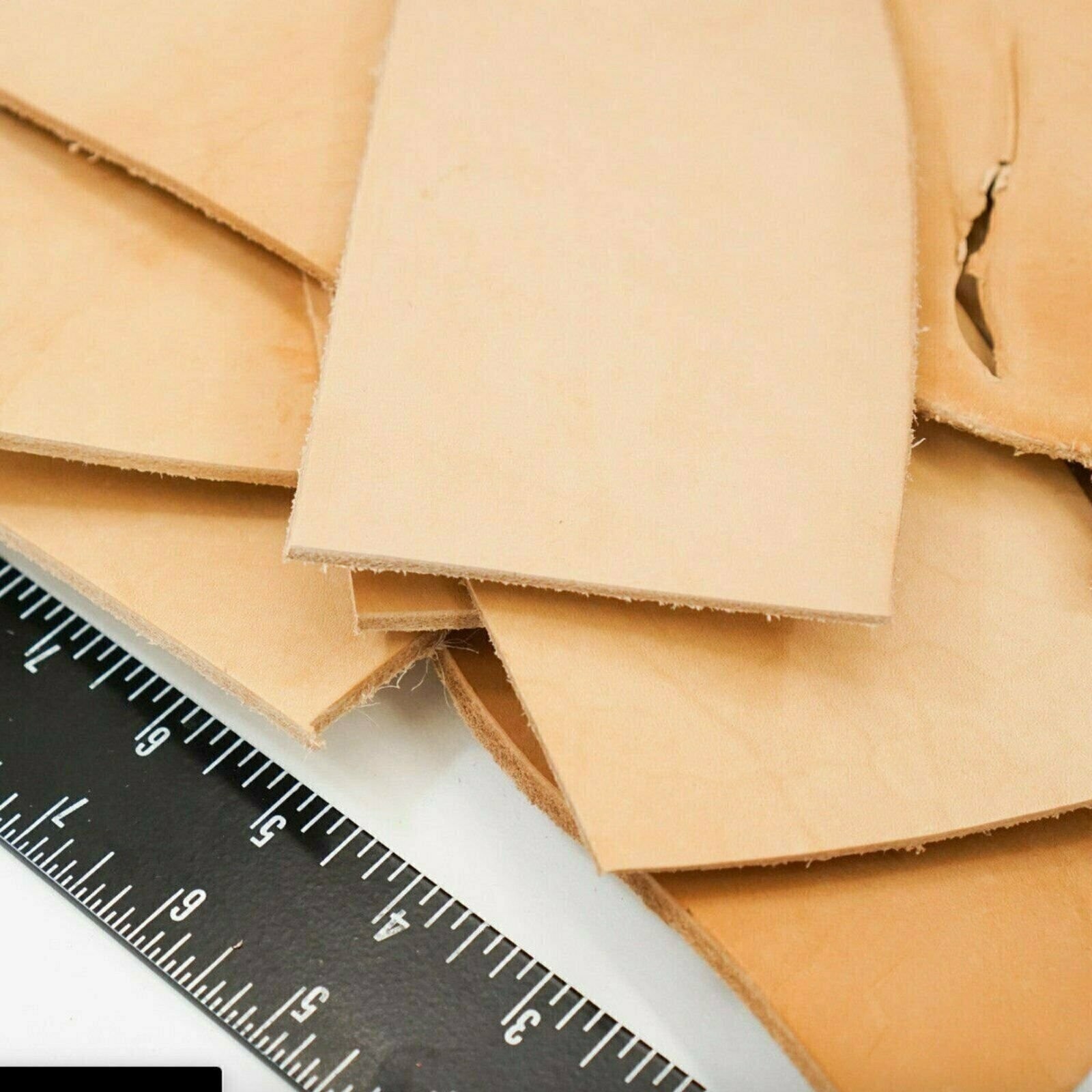 2LB Vegetable Tan Tooling Cowhide Leather Scraps 6-10 oz. Thickness Pieces