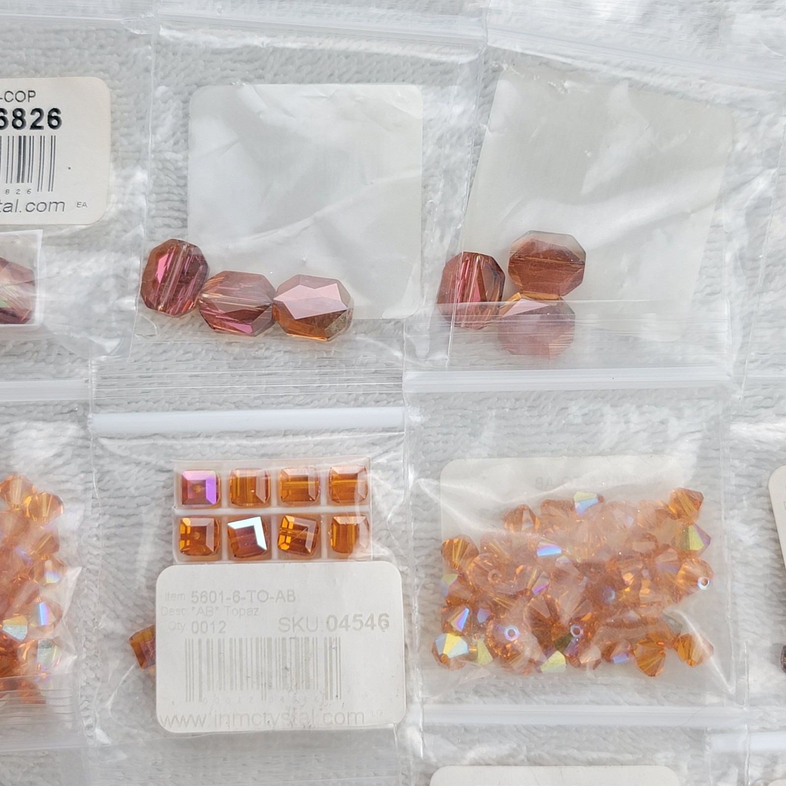 Swarovski Crystal Bead Lot Topaz Copper Bronze Bicone Pearl/Mixed Qty 5301 5810