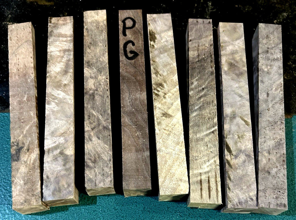 EIGHT FIGURED WALNUT PEN BLANKS TURNING BLANK LUMBER WOOD ~3/4″ X 3/4″ X 6″ PG