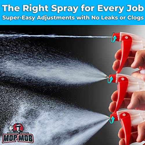 Extra Safe, Bilingual MSDS Spray Bottles 3 Pack. Large, Empty 32 Oz Bottle