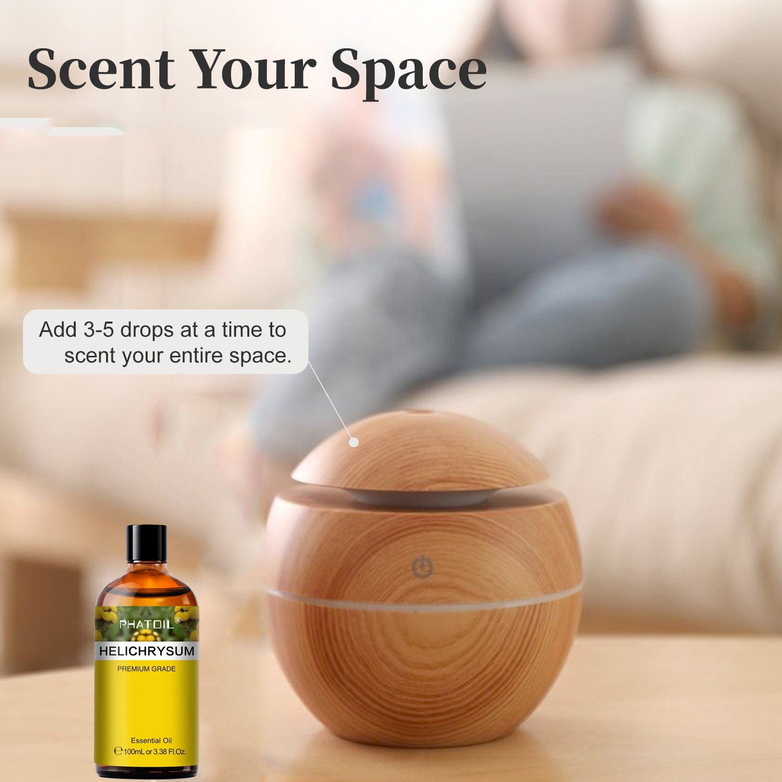 100 ml Essential Oil, Pure Natural -Therapeutic Grade w/Dropper -For Humidifier