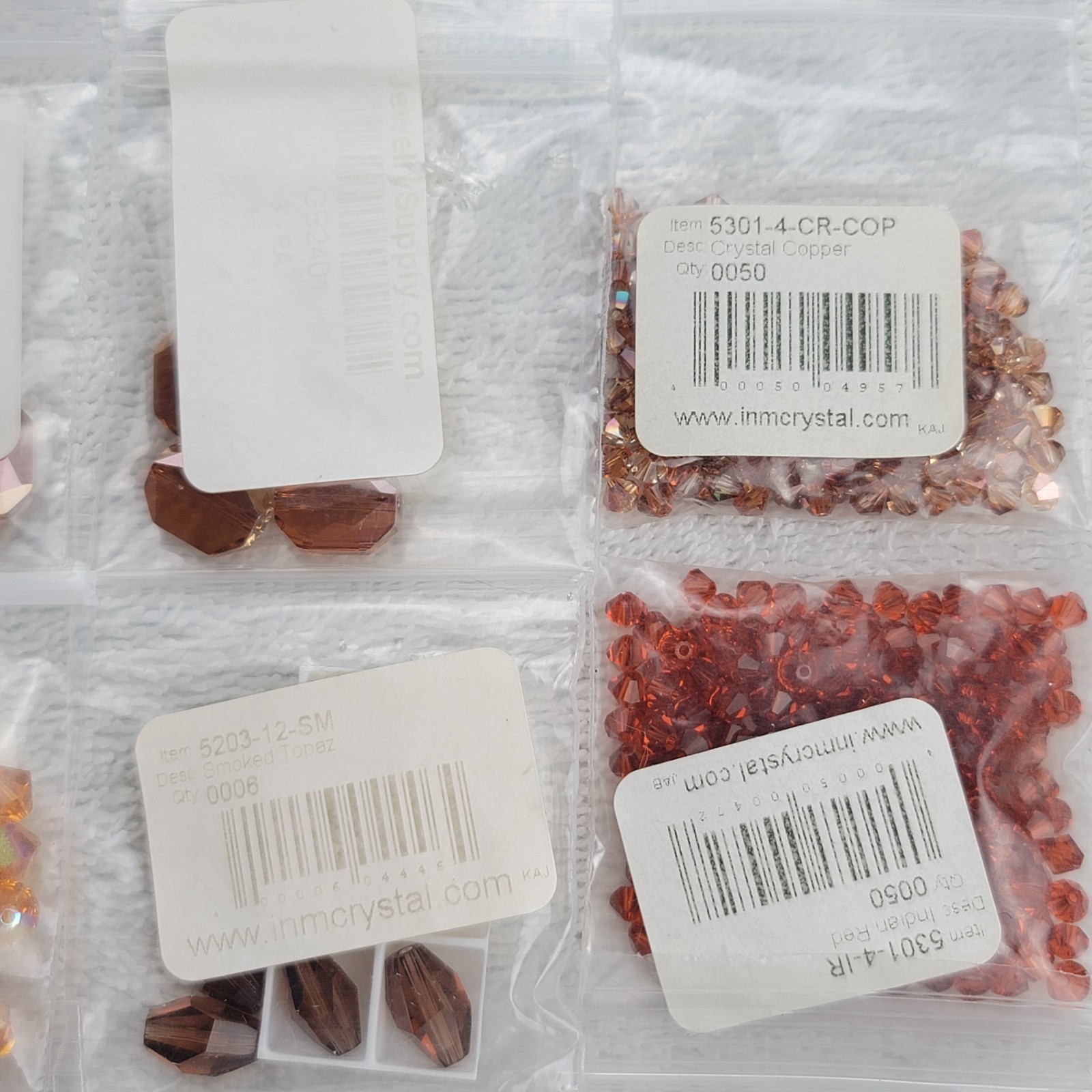 Swarovski Crystal Bead Lot Topaz Copper Bronze Bicone Pearl/Mixed Qty 5301 5810