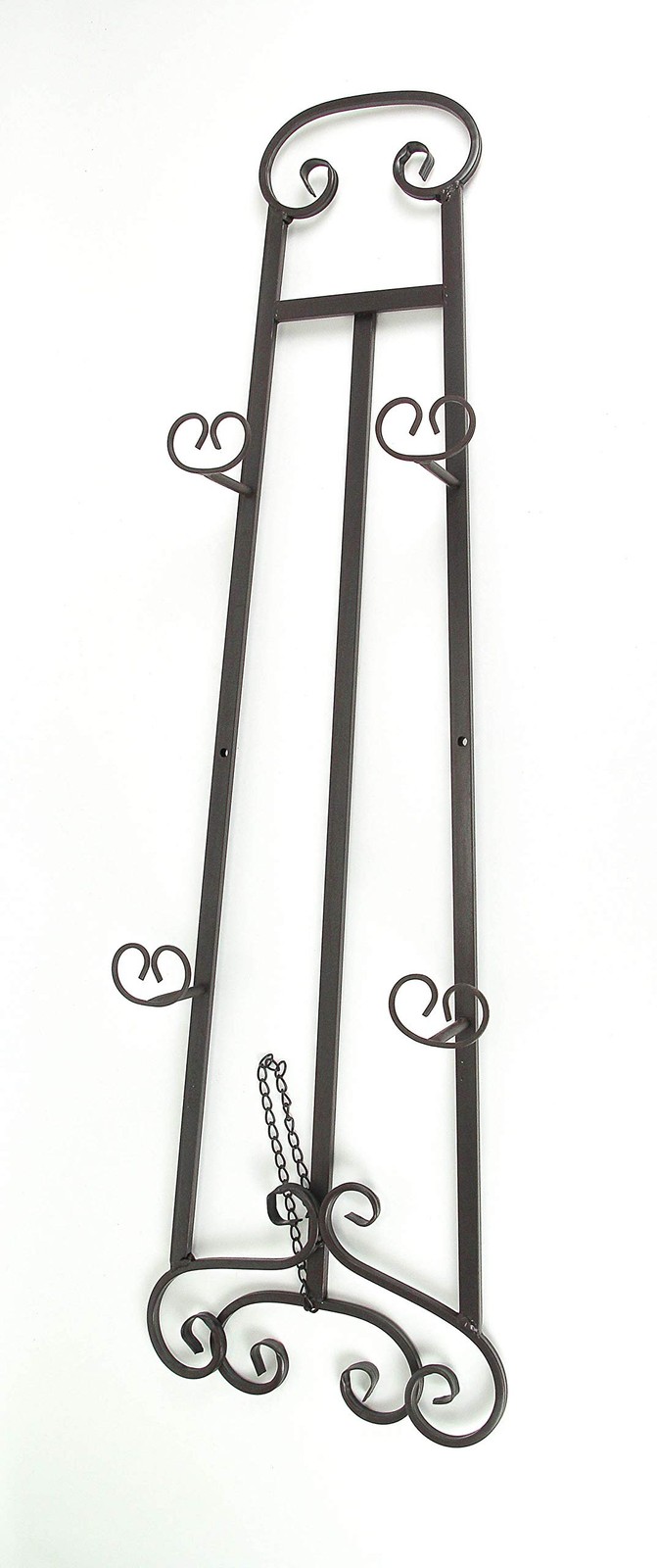 Private Label Large Bronze Finish Scroll Top Wrought Iron Art One Size, Brown