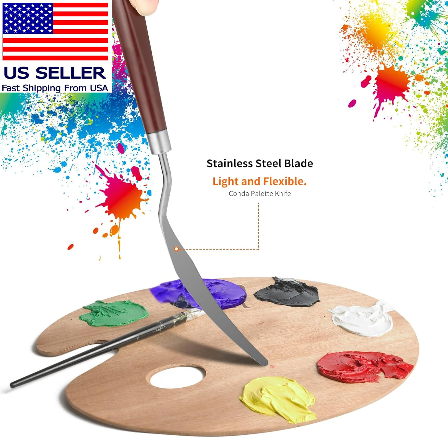 5Pcs Palette Knife,Stainless Steel Spatula Palette Knife Set, Pallet Knife,Paint