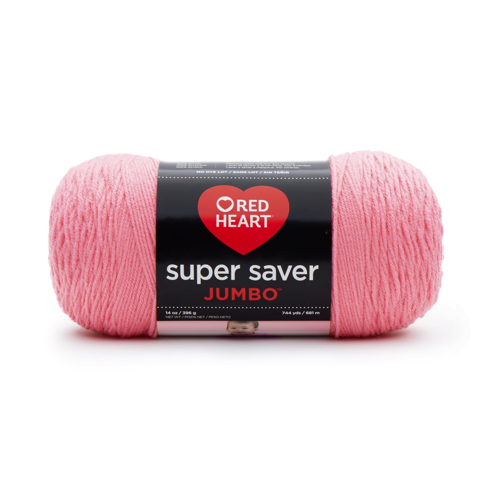 RED HEART E302 Super Saver Jumbo Yarn, Perfect Pink, 1 Pack, Pink