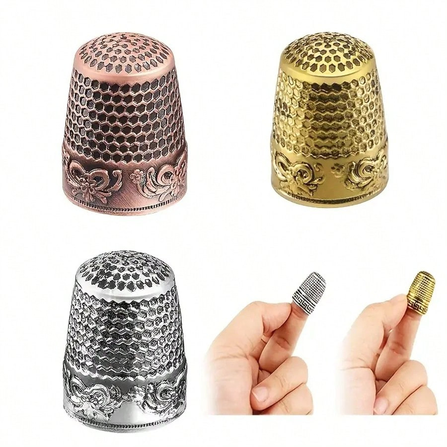 1PC Metal Sewing Thimble Finger Protector Hand Stitching Quilting Sewing Tool US