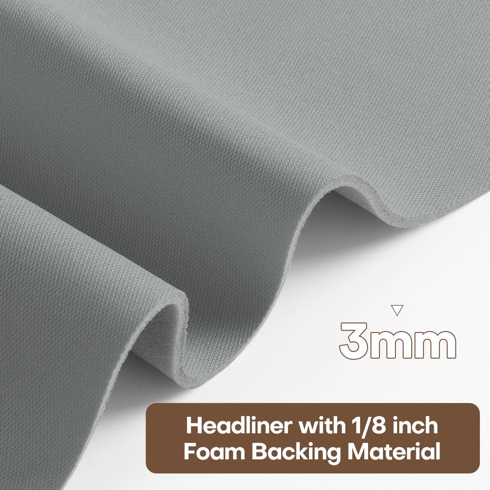 60″W Auto Headliner Fabric 1/8″ Foam Backed Car Roof Lining Replacement Material