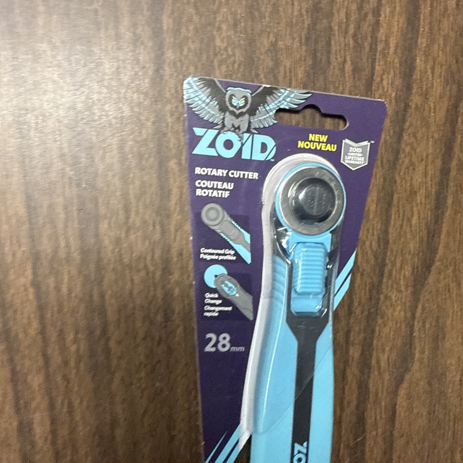Zoid 28mm Rotary Cutter with Grip, Fabric Cutter Wheel, Rotary Cutter Blade