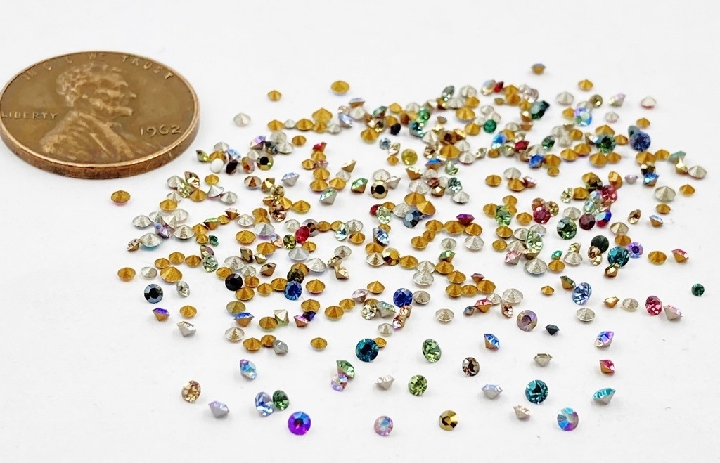400 Vintage Swarovski Crystal 1mm. To 2mm. Tiny Rhinestones – Jewelry Repair J48