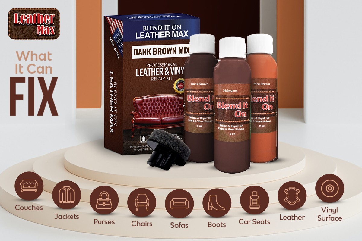 XL Leather Repair Kit Dark Brown, 6 Full Ounces for Furniture, Jacket, Sofa, Ect
