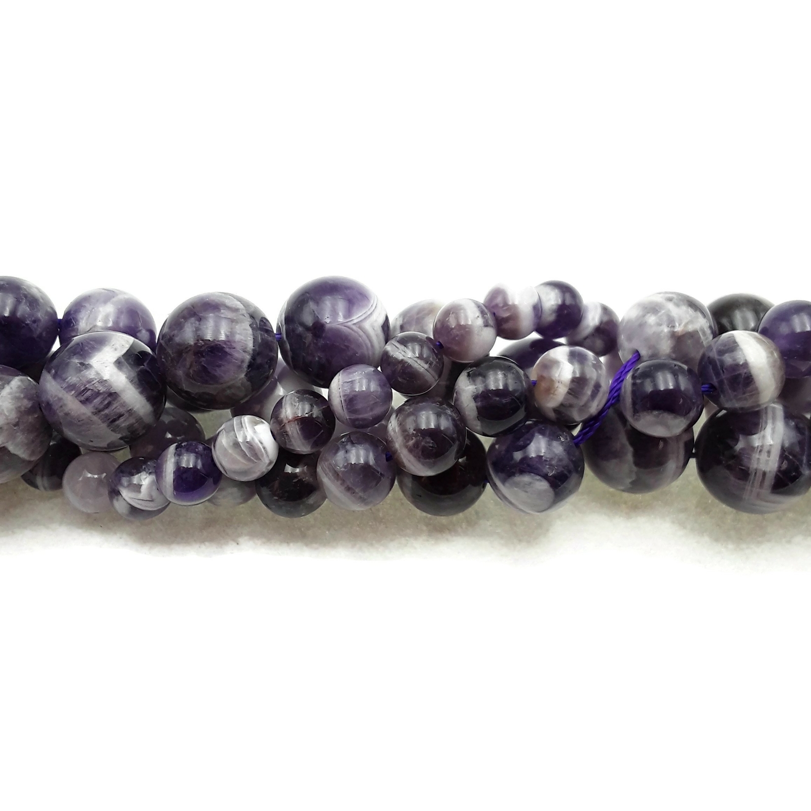 Chevron Amethyst Smooth Round Beads 4mm 6mm 8mm 10mm 12mm Approx 15.5″ Strand