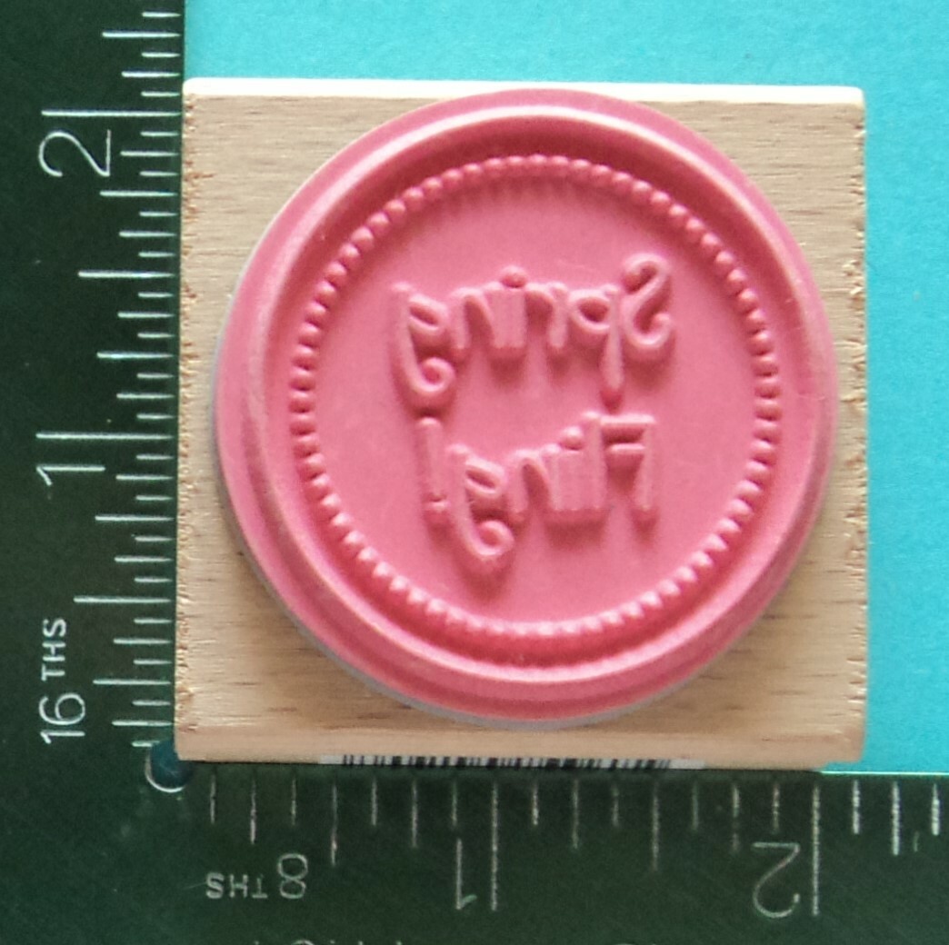 Studio G SPRING FLING Circle Saying Rubber Stamp
