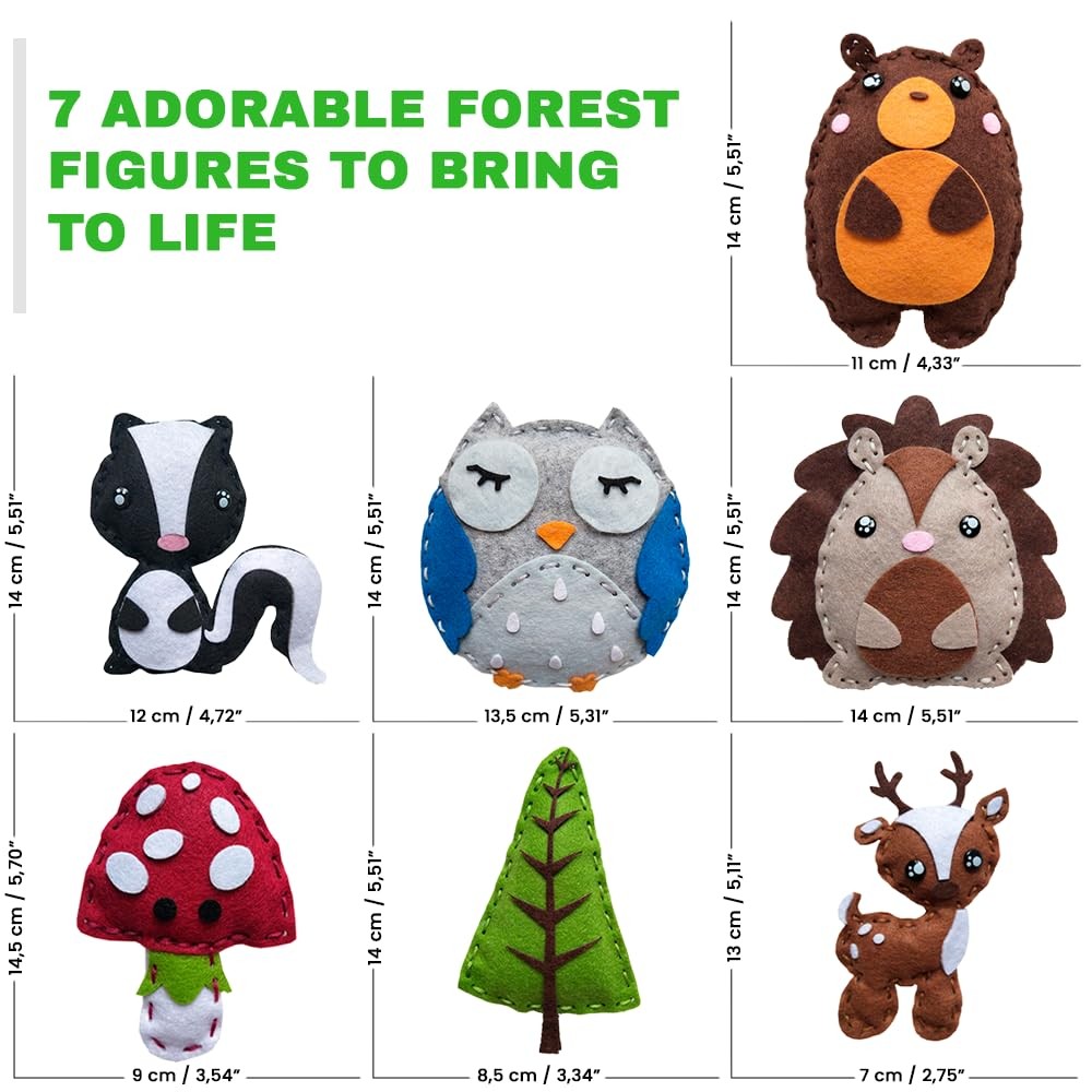 DeFieltro Sewing Kit for Kids Forest Animals Creative & EDUCACIONAL – Beautiful