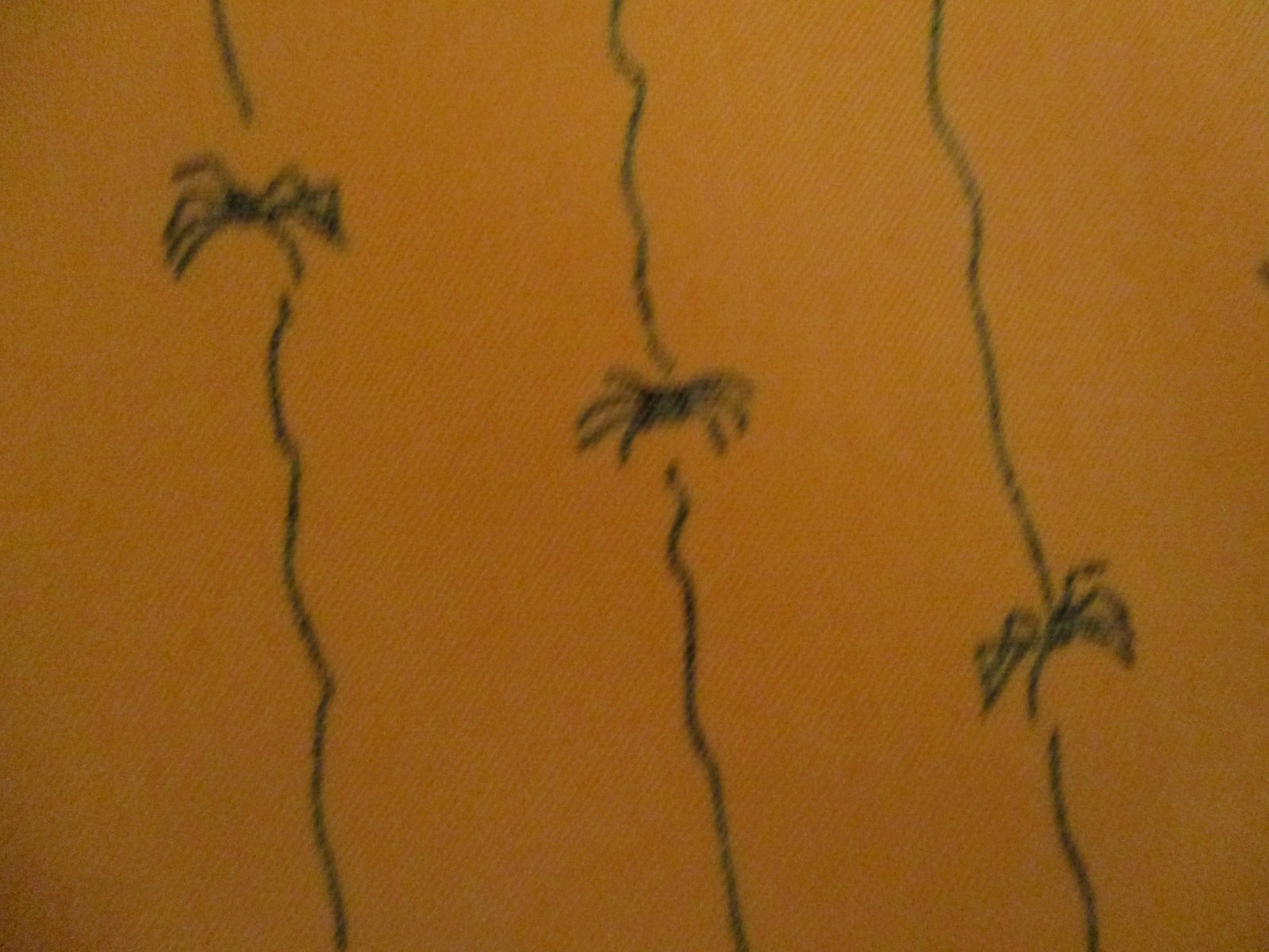 4 YARDS LIGHT ORANGE W BLACK SPIDERS 100% COTTON OOP