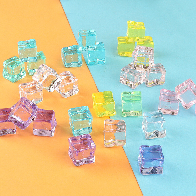 100pcs 18×18 Clear Cube Sheer Acrylic Beads Material Craft for Bottle Bar Decor