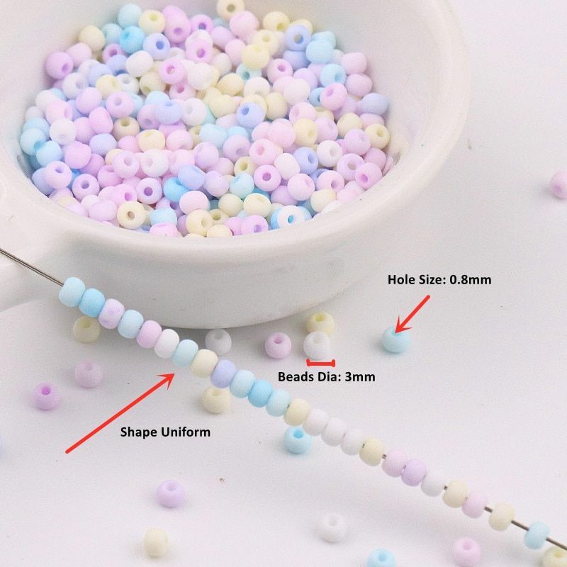 330pcs 3mm Matte Macaroon Seed 8/0 Uniform Round Spacer Bead Jewelry Making NEW