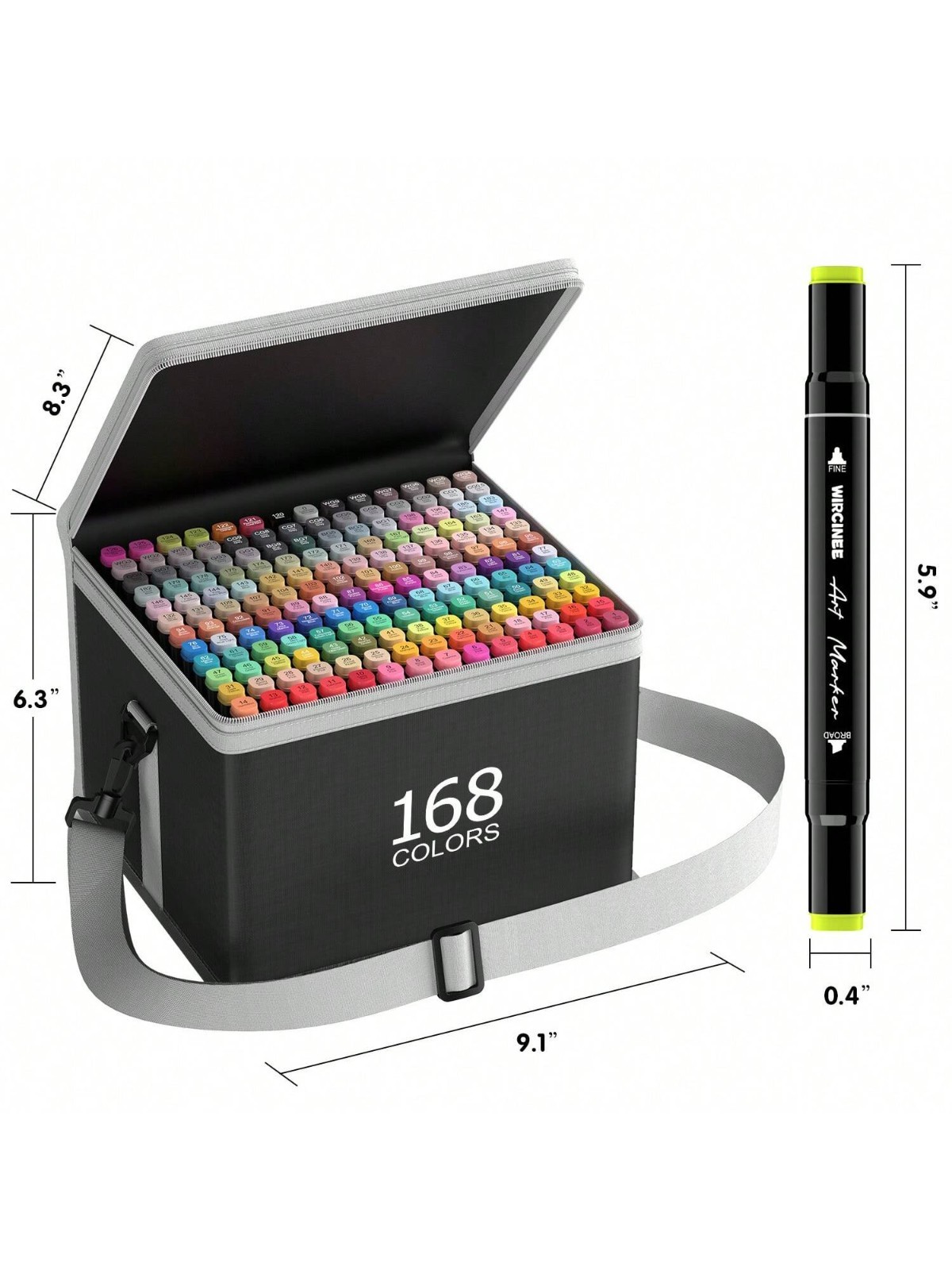 168 Colors Art Markers Pens, Dual Tips Alcohol Markers Permanent Sketch Markers