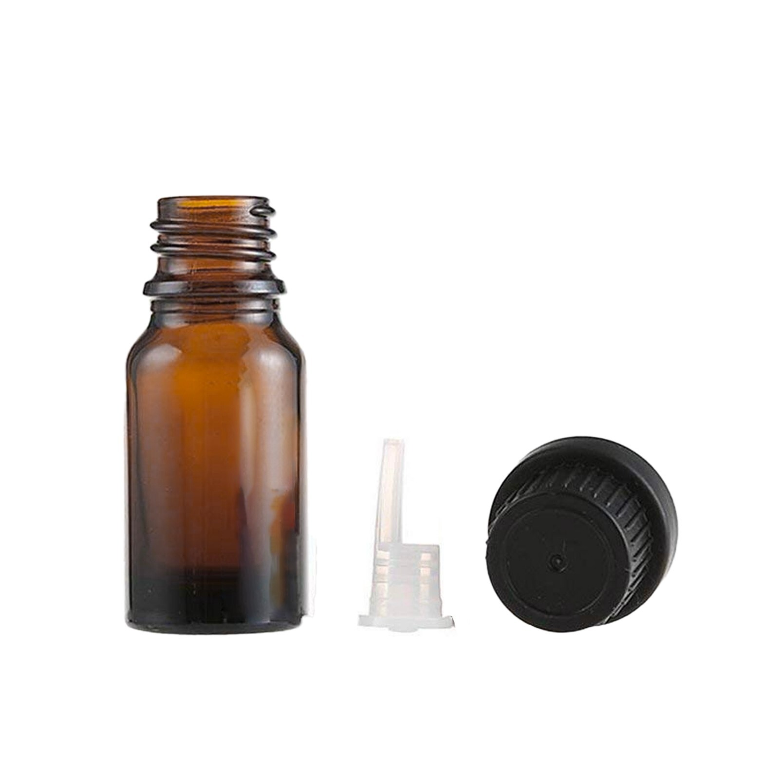 Amber Glass Bottle for Essential Oil 15 ml w/ Plastic Droppers & Cap (Set of 6)