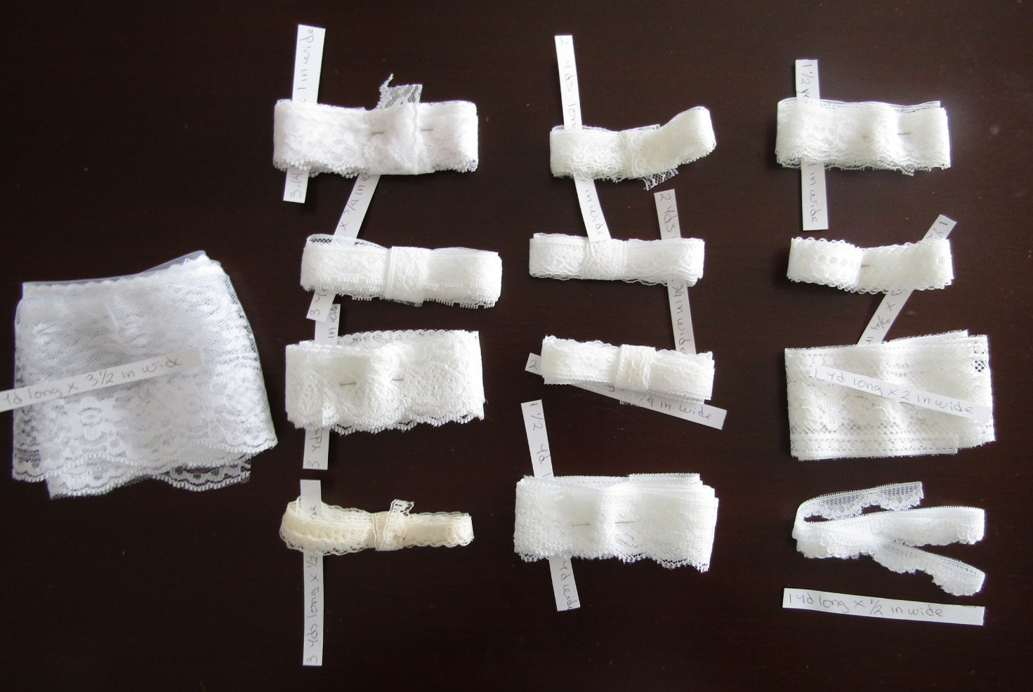 Lot 26+ Yds White & Ivory Lace/Trims Remnants Sew- J.Journal Doll Crafts New