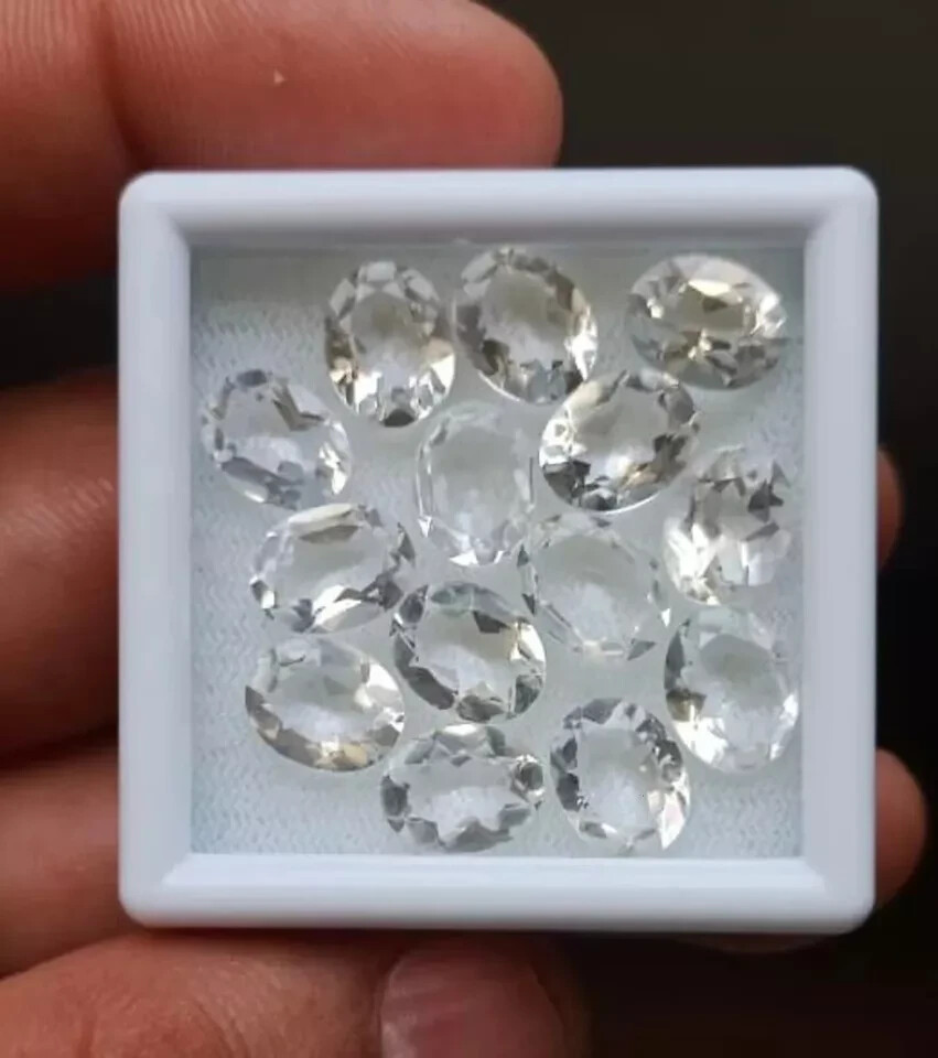 [WHOLESALE] NATURAL CRYSTAL QUARTZ FACETED OVAL SHAPE LOOSE GEMSTONE