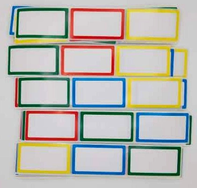 30 Self Adhesive Blank Sticker Labels – New – Green Blue Red Yellow – 1.75″ x 1″