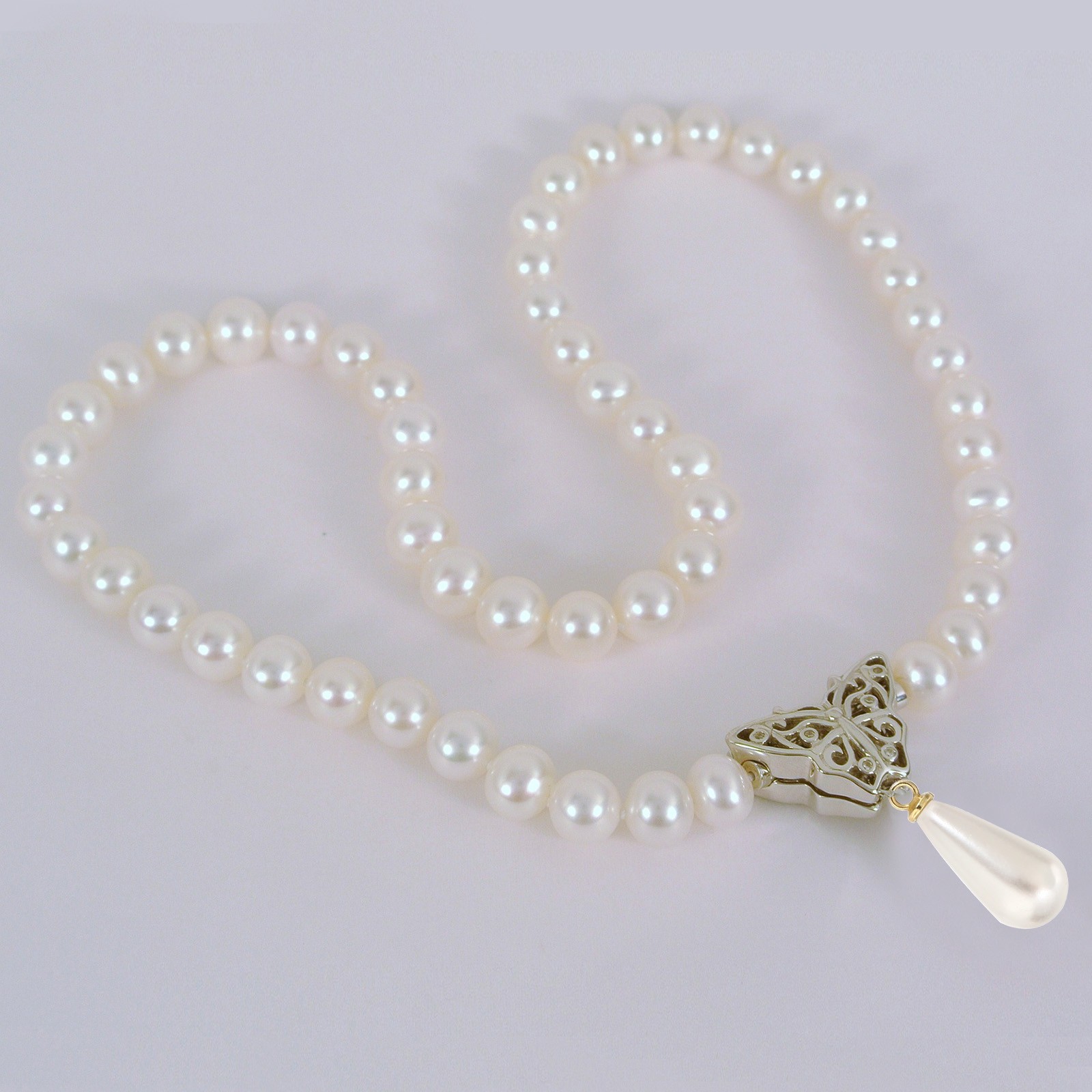 50Pcs 7x5mm Pearl Charm Pearl Beads Teardrop Pendant with Loop Golden