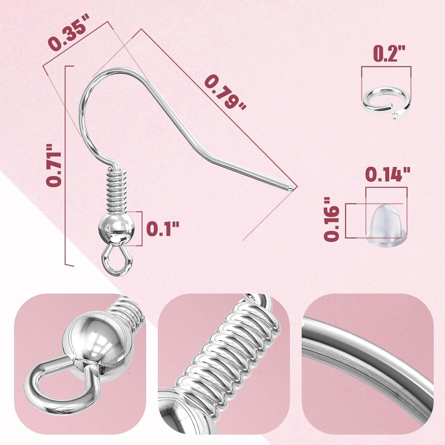 Hypoallergenic Earring Hooks, 600 Pcs Earring Making Supplies Kit with Earring