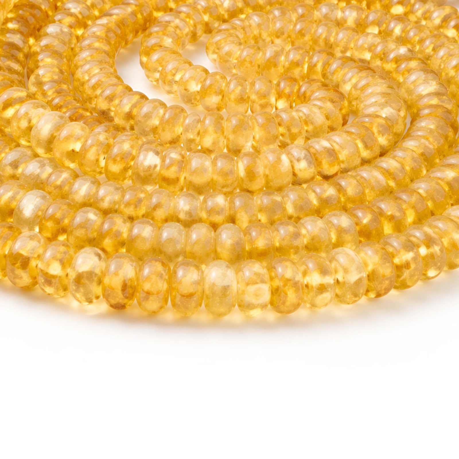 13″strand Yellow Citrine Rondelle Beads 4 – 6mm Natural Loose gemstone