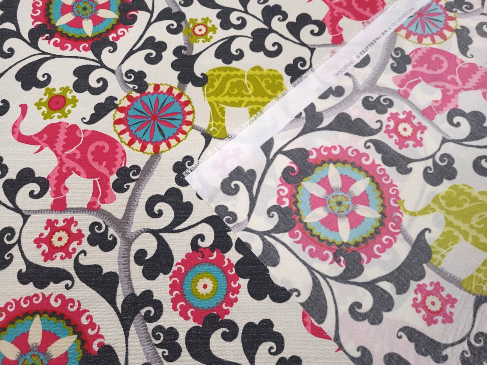 P Kaufmann MENAGERIE SPECTRUM Pink Yellow Blue Indoor Outdoor Print Fabric